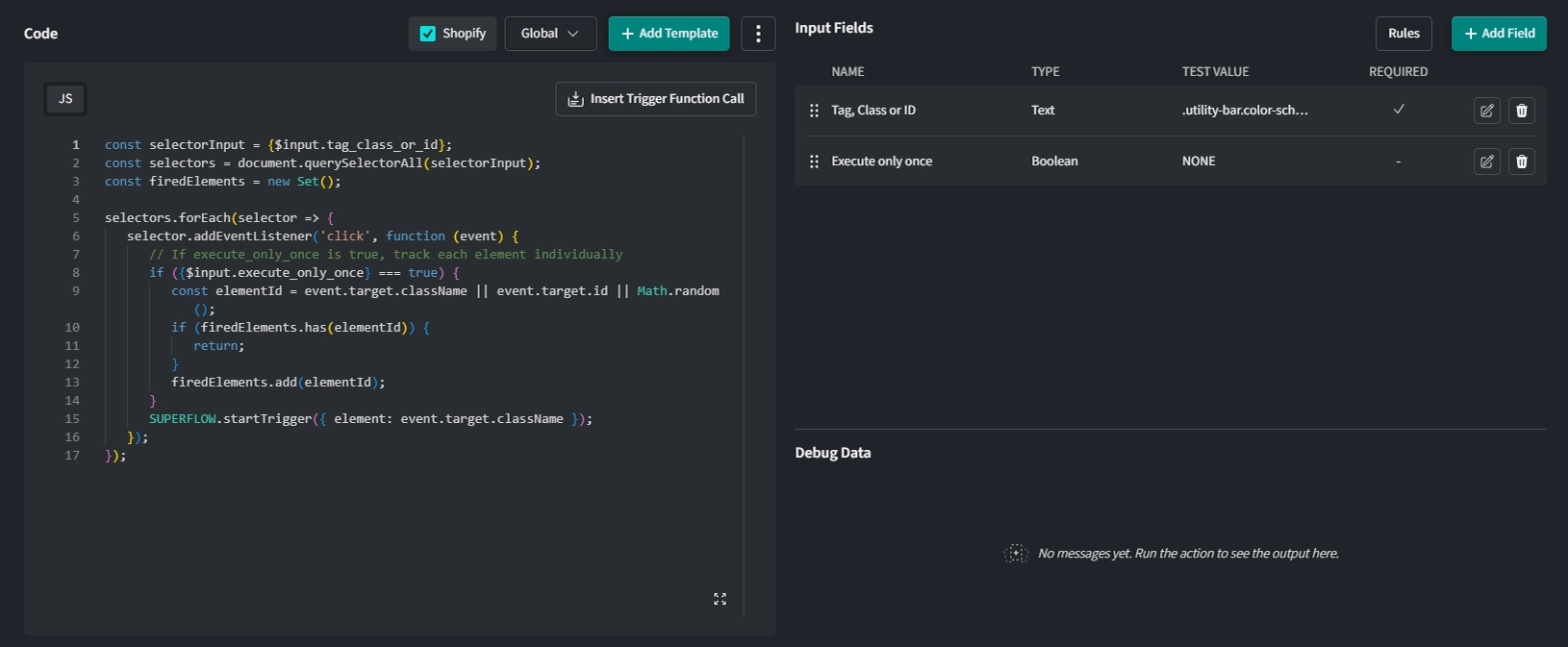 Use Input Field Variable